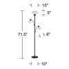 360 Lighting Bingham Modern Torchiere Floor Lamp with Side Lights 71 1/2" Tall Black Metal White Shade for Living Room Reading Bedroom Office House - 4 of 4