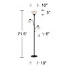 360 Lighting Bingham Modern Torchiere Floor Lamp with Side Lights 71 1/2" Tall Black Metal White Shade for Living Room Reading Bedroom Office House - image 4 of 4