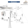CASAINC 1-Handle 3-Spray Pattern 10 Inches Wall Mount Shower Set Shower Head Tub and Shower Faucet (Valve Included) - 3 of 4