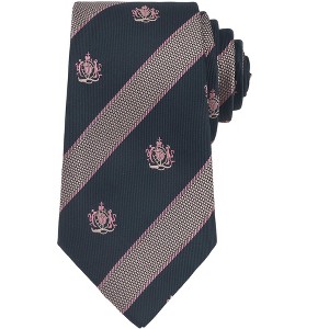 INSPIRE CHIC Men's Stripe Print Self-Tied Crown Flowers and Anchor Necktie for Graduation School Uniform College 1 Pc - 1 of 4
