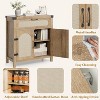 2PCS Small Rattan Buffet Cabinet with Storage, Kitchen Coffee Bar Cabinet with Doors and Drawer, Boho Farmhouse Sideboard with Adjustable Shelves - 4 of 4