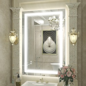 Apmir Super Bright 192 LEDs/m Front LED Lighted Anti-Fog Tempered Glass Bathroom/Vanity Mirror with ETL & 3-Year Warranty - 1 of 4