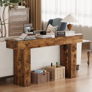 63-Inch Farmhouse Entryway Table for Entrance, Hallway, Living Room - 1 of 4