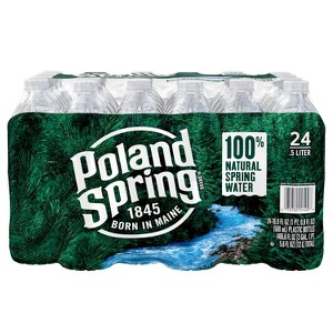 Poland Spring 100% Natural Spring Water - 16.9 Fl Oz Bottle (pack Of 24) - 1 of 3