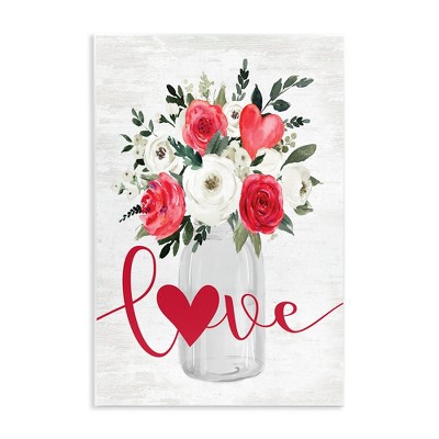 Stupell Industries Floral Valentine's Love Bouquet Wall Plaque Art