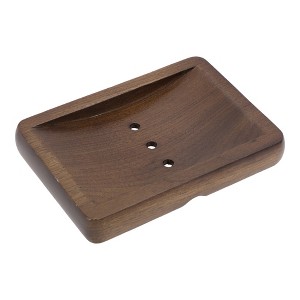 Unique Bargains Square Soap Dish 5.43"x3.78"x0.83" Deep Brown 1 Pc - 1 of 4
