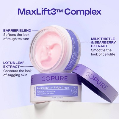 goPure Firming Butt & Thigh Cream - 4.25 fl oz: Unscented, Jar, Hand And Body Lotion, Suitable For All Skin Types