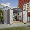 ORRD 10x12FT Outdoor Storage Shed - Large Metal Garden Shed w/Double Doors & Windows, Waterproof for Backyard/Patio/Poolside（Grey） - 2 of 4