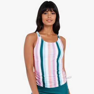 Women's Calypsa Maya Tankini Swim Top With Removable Cups - 1 of 4
