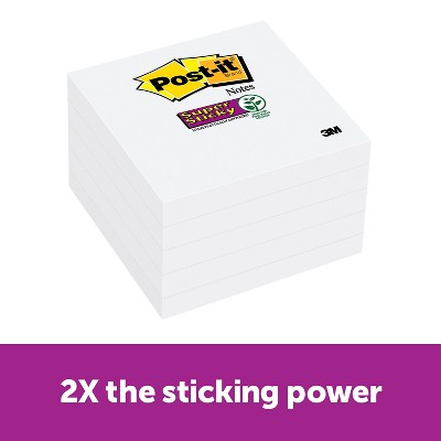 Post-it Super Sticky Notes 3  x 3  White 90 258343