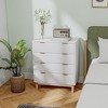 Yukimo 27.6" White 4-Drawer Dresser, Fluted Chest of Drawers with Gold Finger Pulls and Wood Legs for Bedroom - 2 of 4
