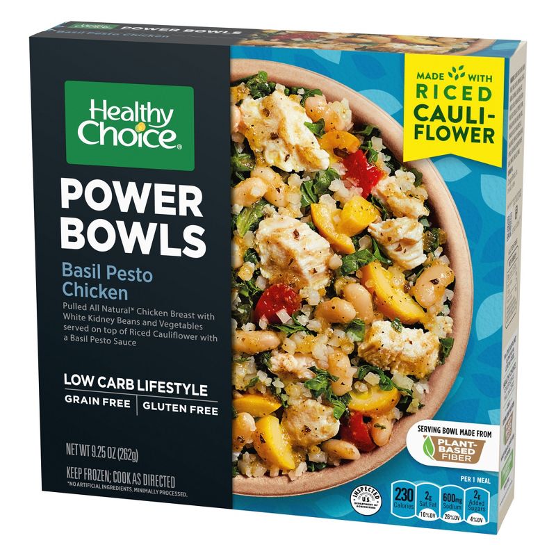 Healthy Choice Gluten Free Frozen Power Bowl Basil Pesto Chicken with Riced Cauliflower - 9.25oz, 4 of 5