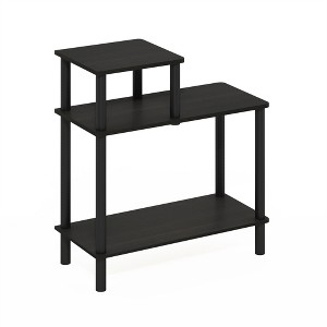 Furinno Turn-N-Tube 3-Tier Rectangular Sofa Side Table, End Table with Open Shelves, Espresso/Black - 1 of 1