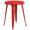 Flash Furniture Commercial Grade 24" Round Metal Indoor-Outdoor Table Set with 4 Vertical Slat Back Chairs - 3 of 4