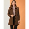 Allegra K Women's Collar Long Sleeve Single Breasted Winter Long Coat - 4 of 4