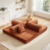 KERDOM Comfy Convertible Folding Mattress Couch, Loveseat Sleeper Fold-Out Sofa Bed with Armres for Living Room Bedroom Lounge Studio - 3 of 4
