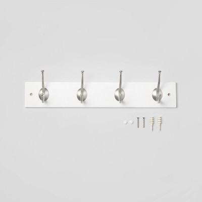 4 Hooks Rail Nickel Hooks Ivory - Threshold&#8482;_2