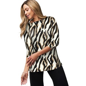 Jessica London Women's Plus Size Stretch Cotton Boatneck Tunic - 1 of 4
