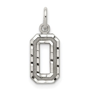 Black Bow Jewelry Sterling Silver, Varsity Collection, Small D/C Pendant, Number 0 - 1 of 4