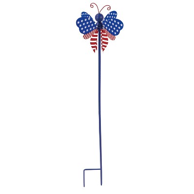 Evergreen Flag  Beautiful Dragonfly Americana Spinning Garden Stake - 6 x 6 x 28 Inches Homegoods and Decorations for Every Space