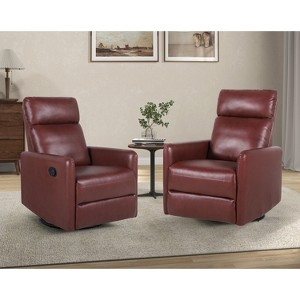 Set of 2 Felipe Mid-century Classic Manual Swivel Recliner   | ARTFUL LIVING DESIGN - 1 of 4