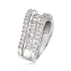 Ross-Simons Sterling Silver-Plated Curved Ring With 1.90 ct. t.w. Czs - 3 of 4