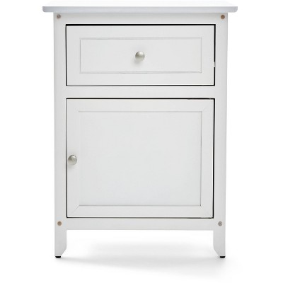 Single Drawer And Storage Cabinet White, White Accent Table With Drawer