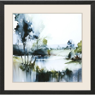 HomeRoots Wanderlust Calling Modern Landscape Black Framed Wall Art