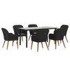 vidaXL Patio Dining Set Outdoor Dining Set Table and Chair Set for Garden - Black 63" Table Length 6 Items - 3 of 4