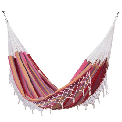 Hammock in a Bag Striped - Pink - Sol Living: Outdoor Double Swing, No Assembly, Waterproof