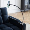 3-in-1 Adjustable Chaise Lounge with Side Table, Phone Holder&Cup box, Convertible Sofa Bed Sleeper Chair Accent Chair, Beige/Black/Blue-ModernLuxe - 3 of 4