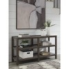 Signature Design by Ashley Kallenny Sofa Table - Dark Burnished Brown Oak with Faux Cement Industrial Finish - 2 of 4