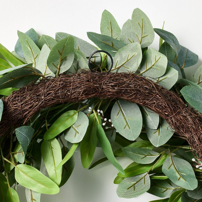 30&#34; Eucalyptus Wreath with Ribbon Green - Threshold&#8482; designed with Studio McGee, 5 of 6