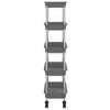 vidaXL 5-Tier Kitchen Trolley Gray 16.5 in.x11.4 in.x50.4 in. Iron and ABS - 4 of 4