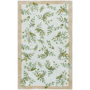 Martha Stewart Floral MSRW193  Machine Washable Skid-Resistant Power Loomed Indoor Rugs - Remove - 1 of 4