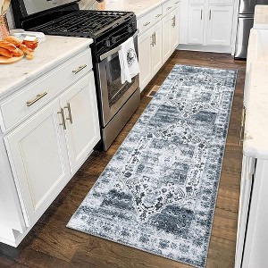 Vintage Rug Soft Oriental Floral Printed Carpet Washable Rug Living Room Bedroom Rug - 1 of 4