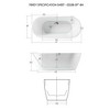 FerdY Bali 59 Inch Oval Glossy Acrylic Freestanding Soaking Bathtub with Toe Tap Brushed Nickel Drain and Classic Slotted Overflow, White - 2 of 4