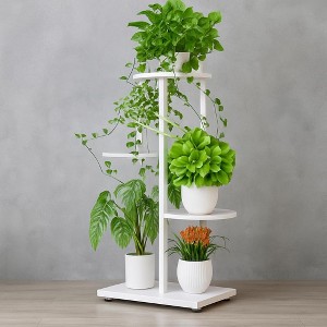 coucheta 4 Tier Plant Stand, Metal Flower Pot Holder Shelf, Corner Tiered Multiple Flower Plants Display Shelving, for Living Room, Balcony - 1 of 4