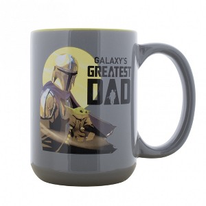 Adult Star Wars The Mandalorian Galaxy's Greatest Dad 16oz Ceramic Mug - 1 of 4