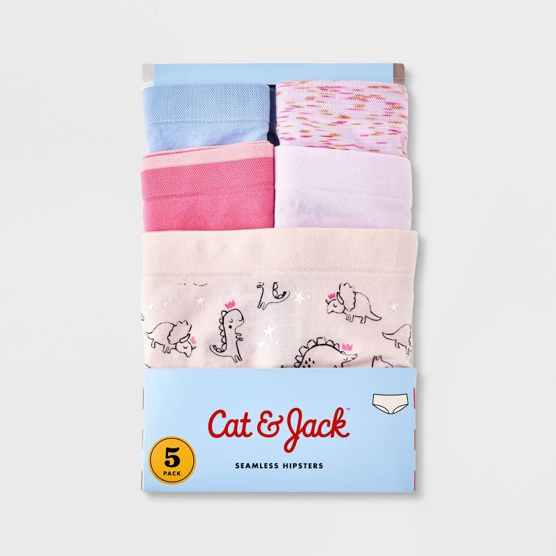 Girls' 5pk Dino Seamless Hipster - Cat & Jack™ Pink , 3 of 5