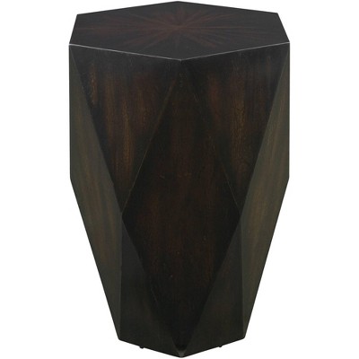 Volker Black and Brown Geometric Wood Side Table
