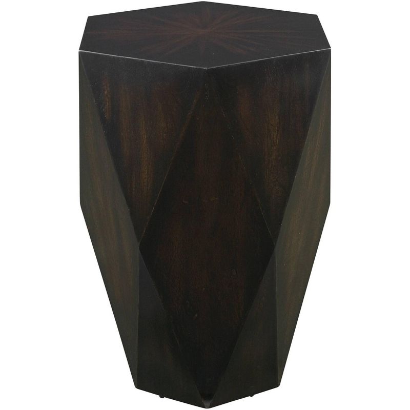Uttermost Volker 18.5" Wide Black Wood Modern Geometric Side Table, 1 of 2