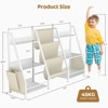 SKONYON 2-in-1 Kids Bookshelf and Toy Organizer with Fabric Pockets and Open Storage Shelves - 3 of 4