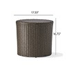 Outdoor Polyethylene Rattan Weave Barrel Side Table,18'' W Coffee Table With Iron Frame For Patio Garden Backyard,No Assembly Required-Coolbibila - 4 of 4