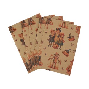 Unique Bargains Gift Wrap Paper Yellow Kraft 27.56" x 19.69" 5 Pcs - 1 of 4