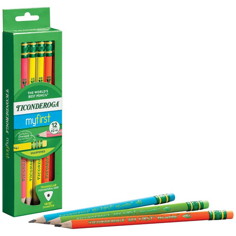 12pk #2 Wood Pencils My First Neon - Ticonderoga, 4 of 6