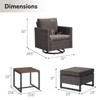 Buenhomino Patio Furniture Set Outdoor High Back Swivel Rocker Patio Chairs, 5PCS Wicker Conversation Set for Deck Yard and Poolside - 3 of 4