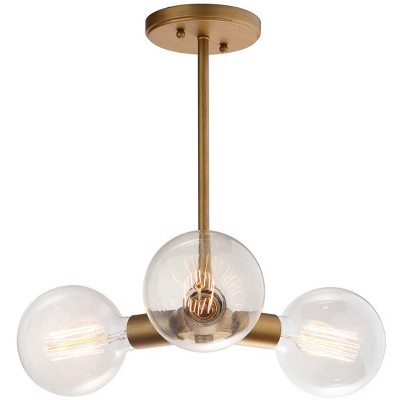 Contemporary Gold Globe LED Pendant with Transparent Glass