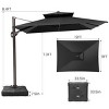 Crestlive Products 9x12FT Double Top Cantilever Umbrella Outdoor 360 Degree Rotation 6 Heights Adjustable Cantilever Patio Umbrella with Base - 3 of 4