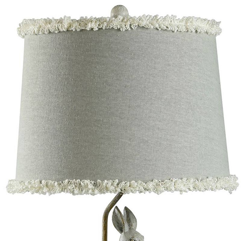 Chrysta Cream Table Lamp Charming Bunnies with Ruffle Trimmed Shade - StyleCraft, 4 of 7